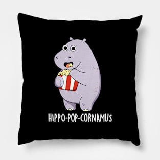 Hippo-pop-cornamus Funny Hippo Pun Pillow