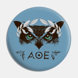 Athena's Owl II - Silver Laurel Variant Pin