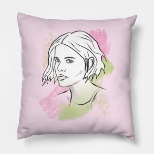 Woman's face Lineart Pillow