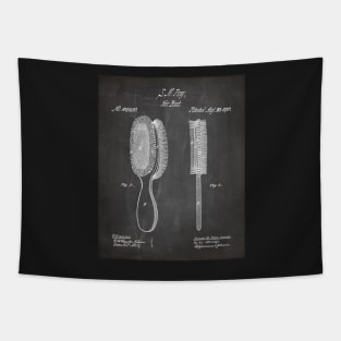 Brush Patent - Hair Stylist Beauty School Décor Art - Black Chalkboard Tapestry