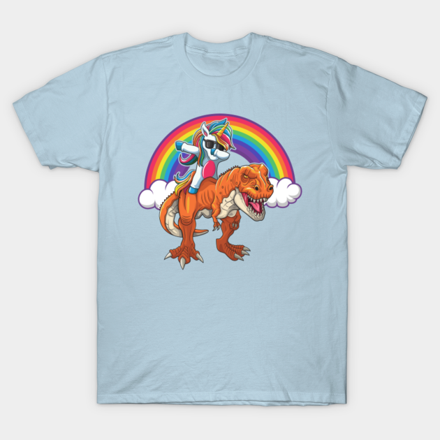 Discover Unicorn Riding A Dinosaur - Unicorn Riding A Dinosaur - T-Shirt