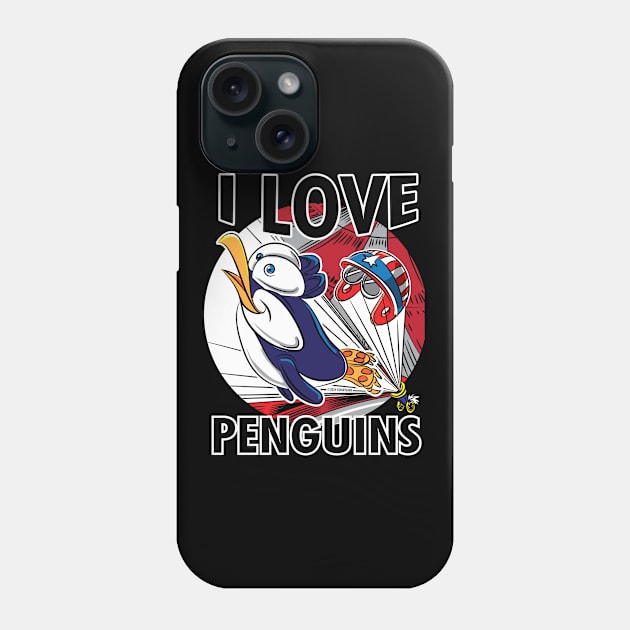 Penguin I Love Penguins Phone Case by eShirtLabs