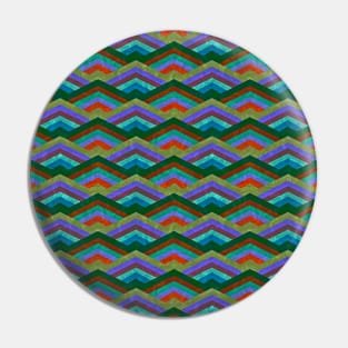 Striped Geometric Mountains Pin