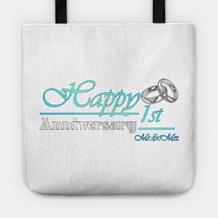 Happy 1st Anniversary-ORIGINAL DESIGN-Anniversary Gifts-Anniversary t-shirt Tote