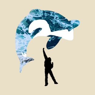 Free Willy Jump Ocean Silhouette T-Shirt