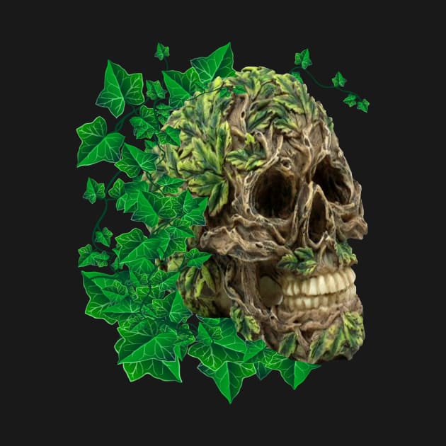 Unique Cool Tree Spirit Skull With Ivy by Atteestude