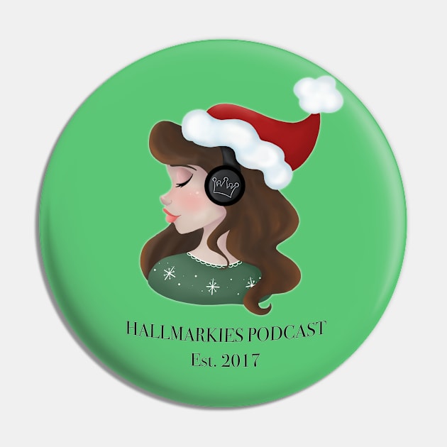 Hallmarkies Podcast Santa Girl Tee Pin by Hallmarkies Podcast Store