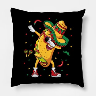 Dabbing Taco Cinco de Mayo Men Boys Mexican Food Dab Pillow