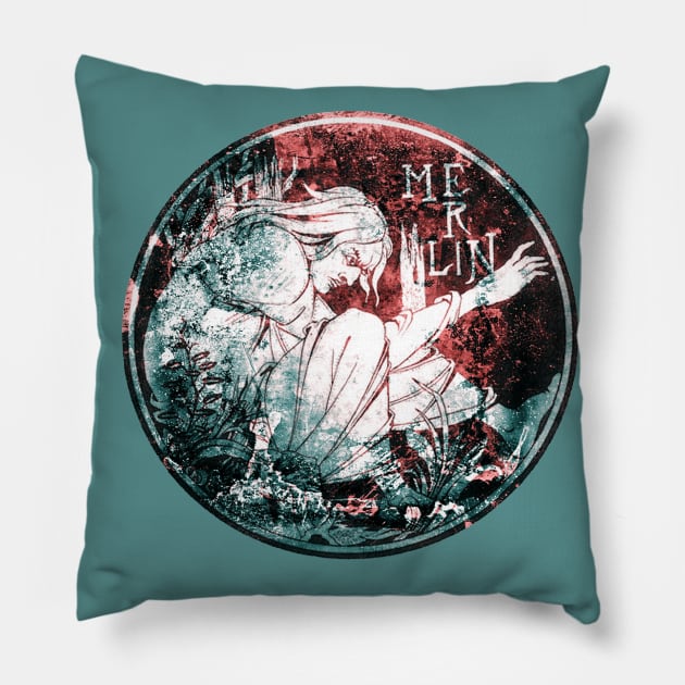 Merlin The Enchanter - The Legends of King Arthur Pillow by The Blue Box