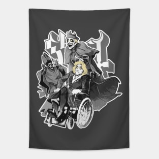 Funny Ghost Dark Grey Tapestry