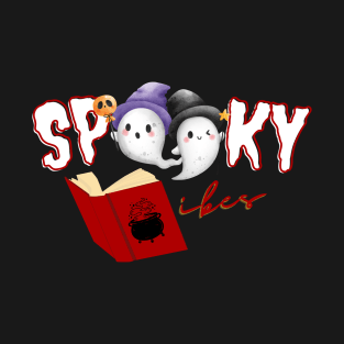 Cute Spooky Ghost Wizards Halloween Graphic T-Shirt