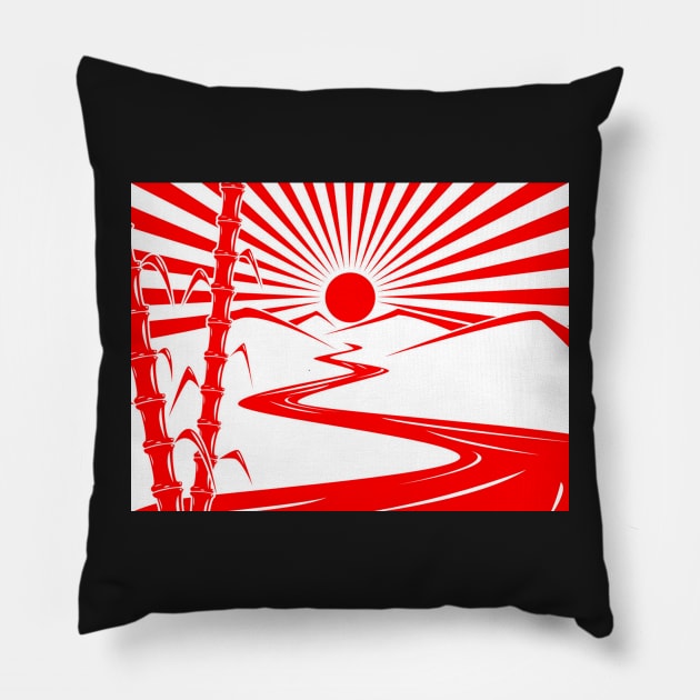 Rising sun Pillow by foxxya