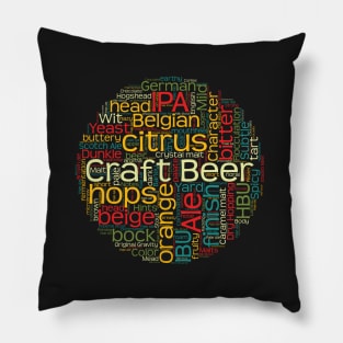 Craft Beer T-Shirt with 100+ Beer Terms for Microbrew Lovers Pillow