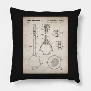 Toilet Plunger Patent - Housewarming Bathroom Art - Antique Pillow