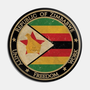 Vintage Republic of Zimbabwe Africa African Flag Pin