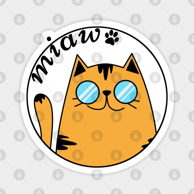 Cat Miaw Magnet by Clara switzrlnd