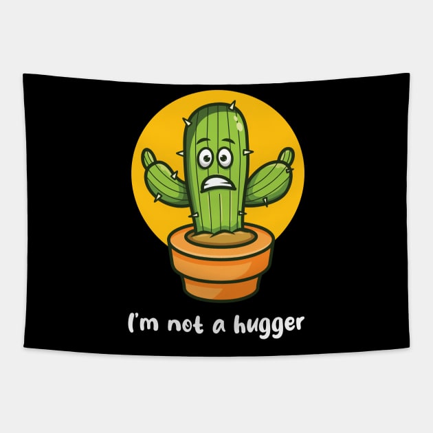 Not a hugger cactus (on dark colors) Tapestry by Messy Nessie