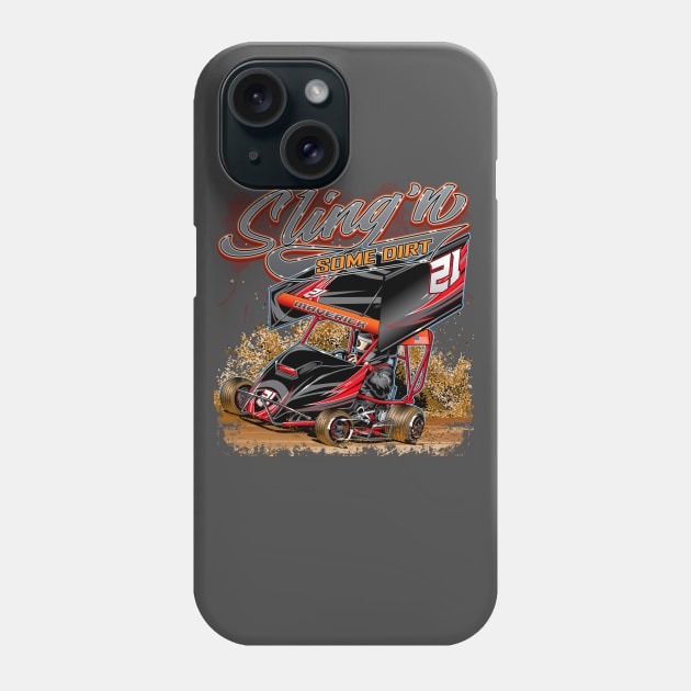 Sling'n some dirt kage kart go karts Phone Case by Artslave Custom Car Art