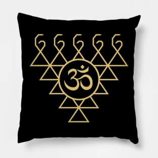 Saraswati Symbol Gold Pillow