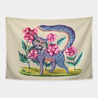 Purple cat Tapestry