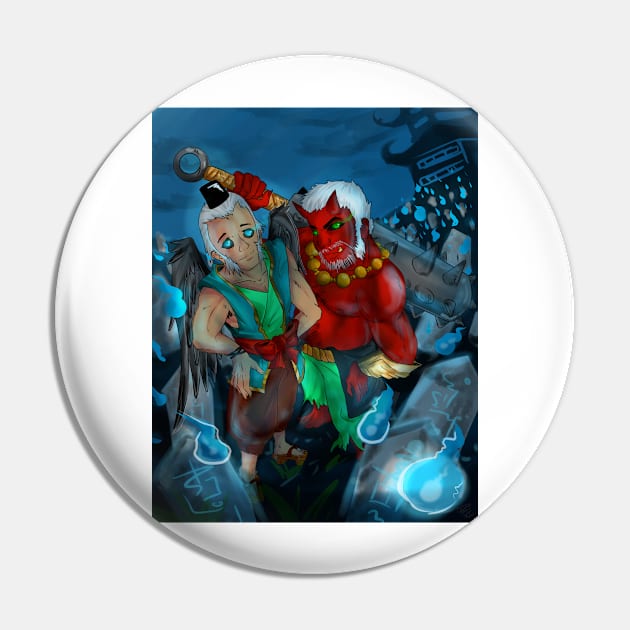 Oni And Tengu Pin by MinosArt