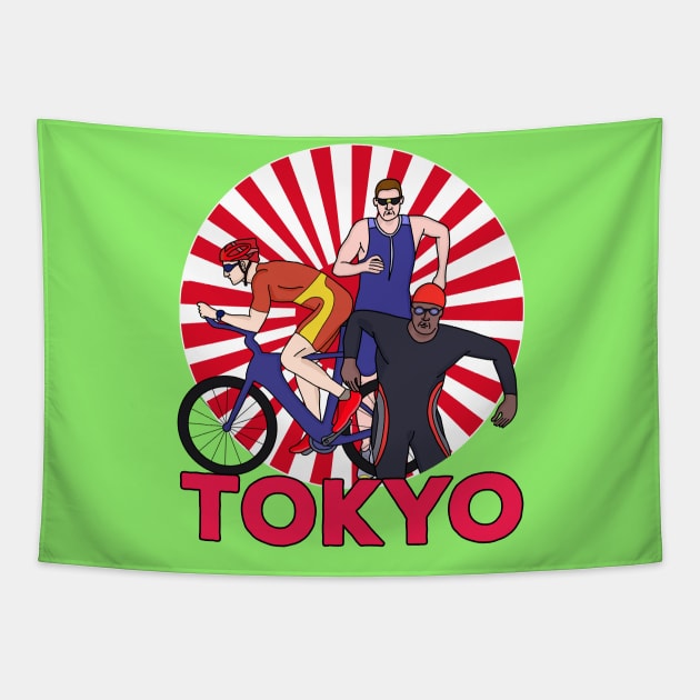 Tokyo Triathlon Tapestry by DiegoCarvalho