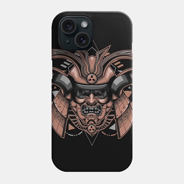 samurai mask head Phone Case by SHINIGAMII