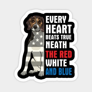 Beagle Every Heart Beats True Neath The Red White And Blue Happy Independence July 4th Day Dogs Magnet