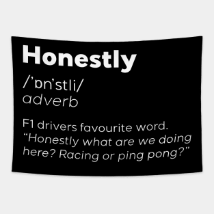 Formula 1 meme - Honestly word meaning dictionary definition - Seb Vettel | Racing car Tapestry