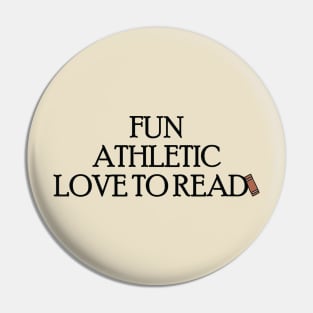 Fun Athletic Love To Read Pin