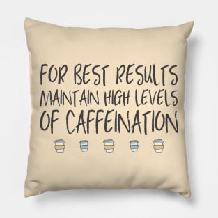 Coffee: For best results, maintain high levels of caffeination (dark text + coffee cups) Pillow