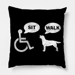 Funny Wheelchair Humor Dog Sit Walk Pillow