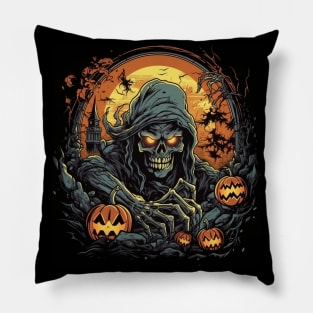 demon possessed during halloween Pillow