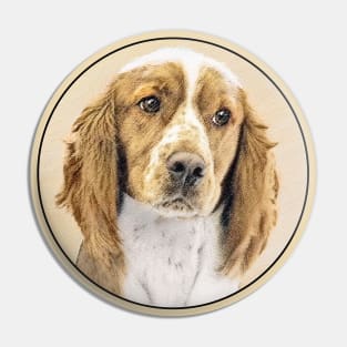 Welsh Springer Spaniel Painting - Original Dog Art Pin