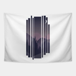 Night landscape illustration Tapestry