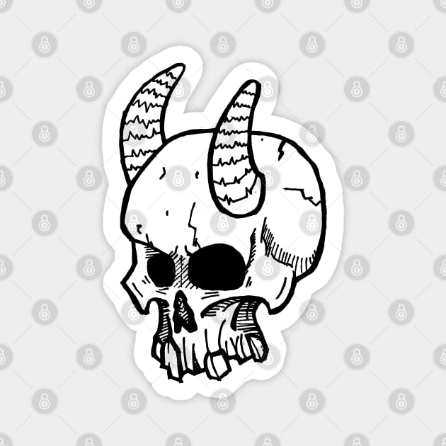 Horny Skull Magnet by dankdesigns