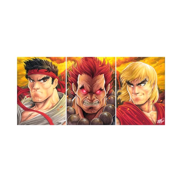 RYU x AKUMA x KEN by renomsad