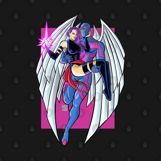 Archangel and Psylocke by sergetowers80