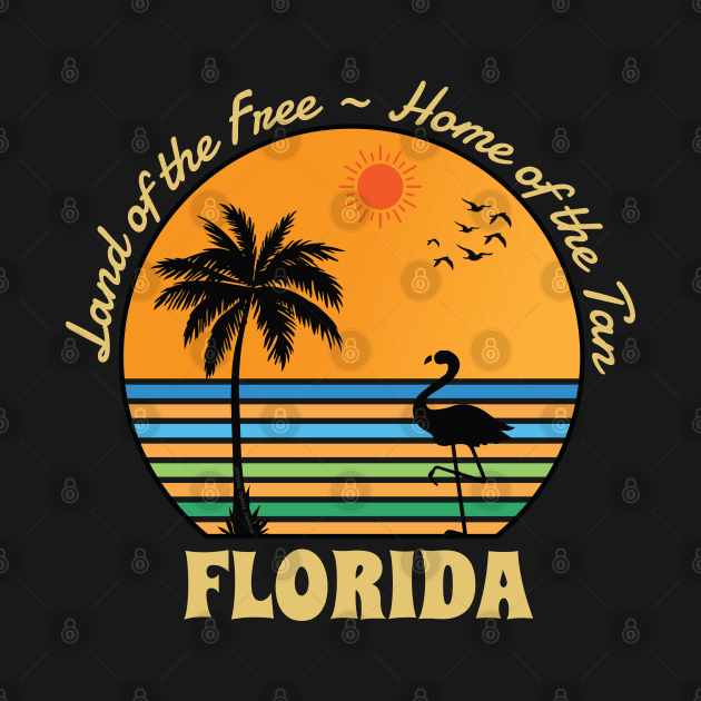 Funny Patriotic Florida Lovers "Land of the Free" by Dibble Dabble Designs