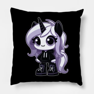 Goth Unicorn Cute Kawaii Pastel Goth For Emo Pillow