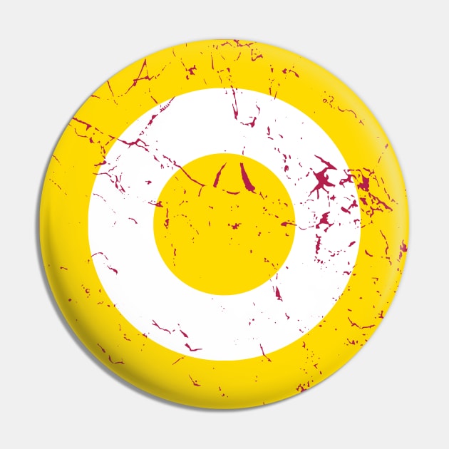 Distressed Saffron and White Roundel Pin by Alan Hogan