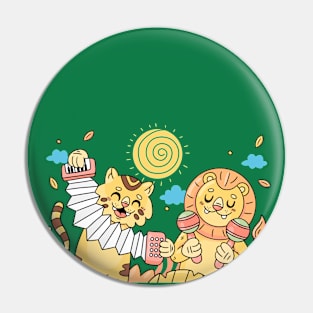 Lion Tiger Music Pin