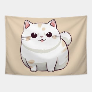 Chunky White Cat Tapestry