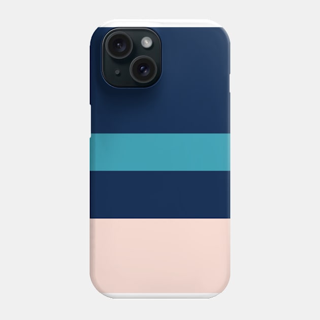 A shocking compound of Navy, Deep Sea Blue, Christmas Blue, Pale Cyan and Champagne Pink stripes. Phone Case by Sociable Stripes