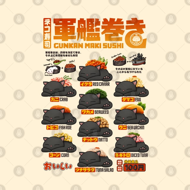 Cat Sushi Gunkan Sushi Menu by Takeda_Art