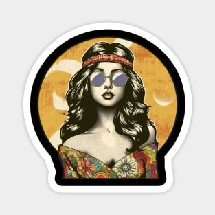 hippie girl 60s Magnet