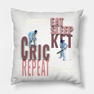 Eat sleep cricket repeat Pillow