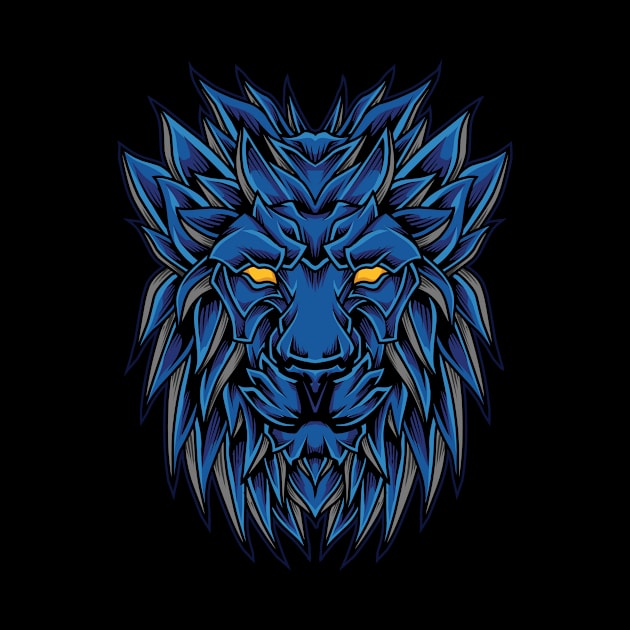 blue lion head by mrasyidkvec