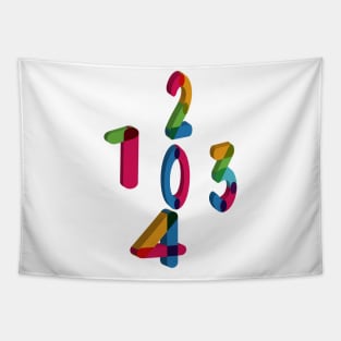 colorful math number 0 4 Tapestry