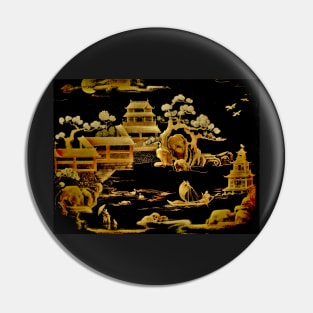 BLACK GOLD PAGODA GARDENS House of Harlequin Pin